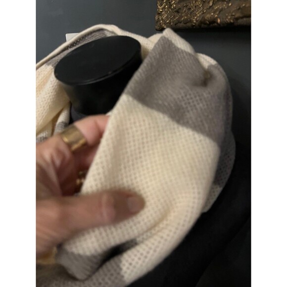 Lululemon Cream Taupe Striped Infinity Circle Scarf Wrap - Picture 3 of 7